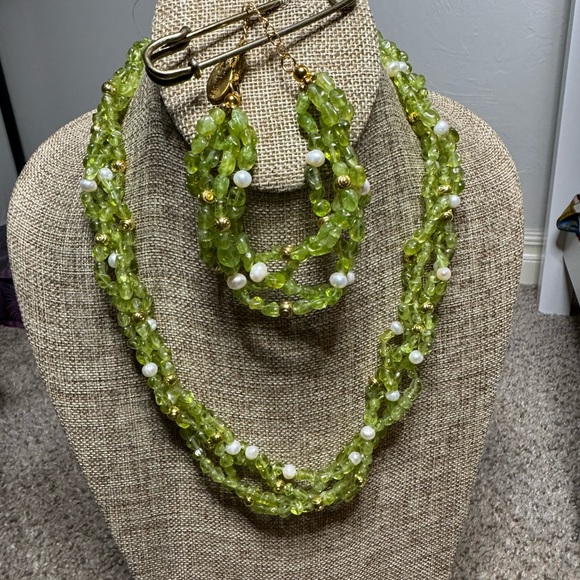 Stauer vintage preowned stone necklace with bracelet - Picture 2 of 15